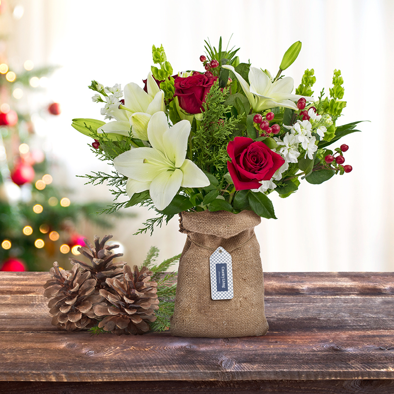 Christmas rose and lily bouquet