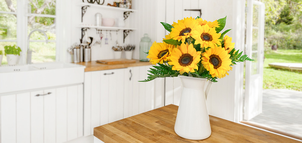 Kitchen with sunflowers