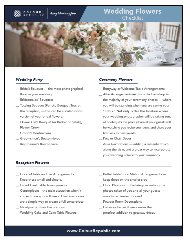 wedding flowers checklist